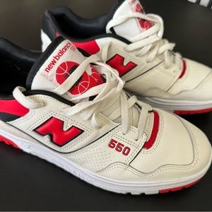 New Balance 550 red white size 12